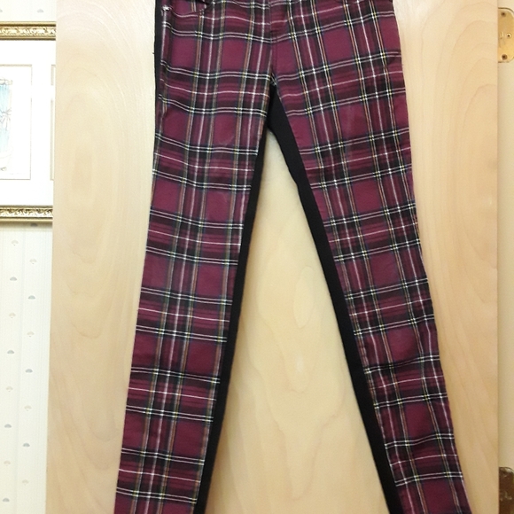 Skull & Bones Purple Plaid Punk Jeans Hot Topic - Picture 6 of 10